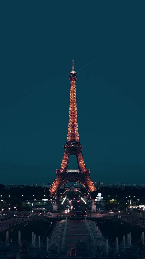 I Love Papers Ml78 Paris Night France City Blue Eiffel Tower