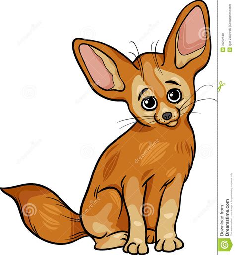 Fennec Fox Animal Cartoon Illustration Stock Vector