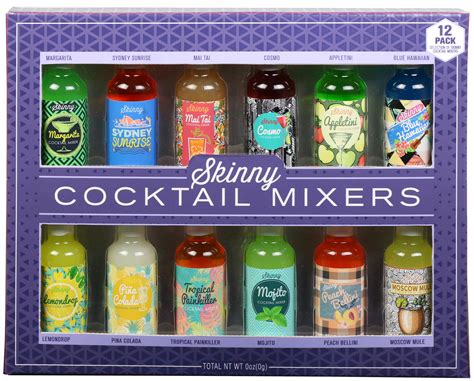 Global Skinny Cocktail Mixers T Set By Thoughtfully 12 Individual Drink Mixers For