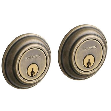 Baldwin Satin Brass And Black Double Cylinder Deadbolt In The Deadbolts