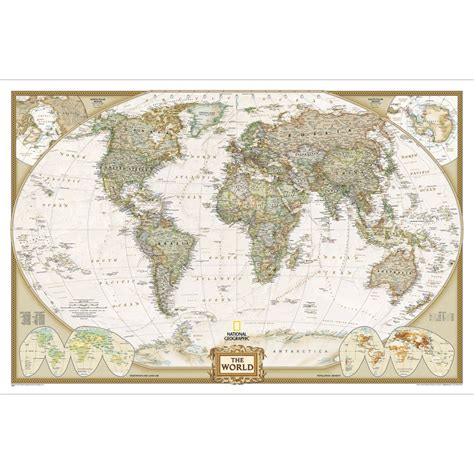 World Executive Wall Map Poster Size And Laminated National