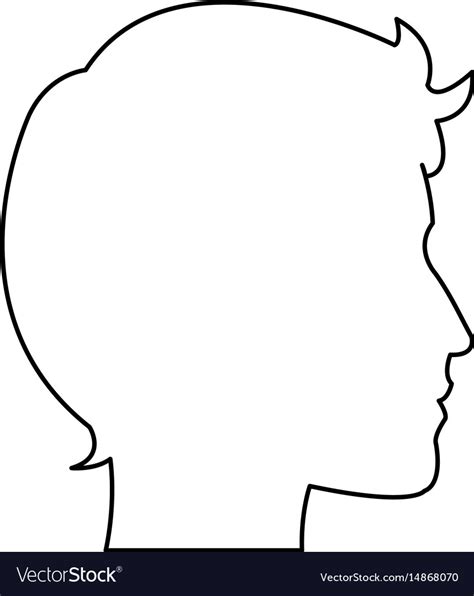 Profile Silhouette Head Man Male Avatar Royalty Free Vector