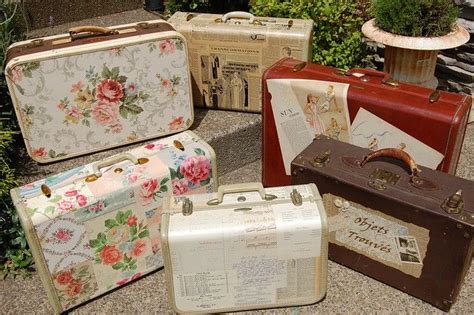 Cute Suitcases Vintage Suitcases Vintage Luggage Painted Suitcase