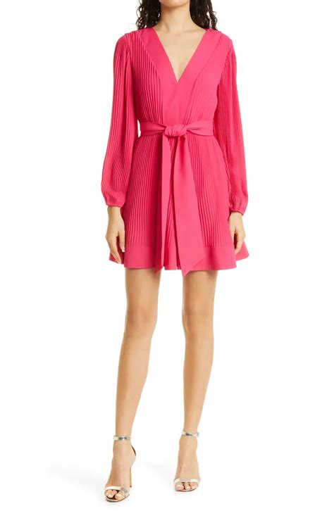 Milly Liv Pleated Long Sleeve Dress Nordstrom Nordstrom Dresses