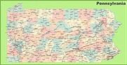 Road map of Pennsylvania with cities - Ontheworldmap.com