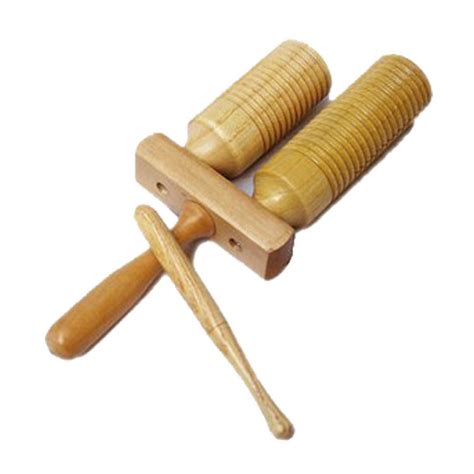 Orff Instruments Wooden Double Kncking Drum Child Musical Instrument