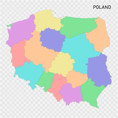 Isolierte Farbige Karte Von Polen Premium Vektor