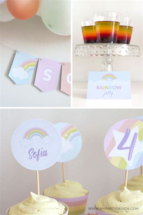 Pastel Rainbow Party Printables And Decorations My Party Design