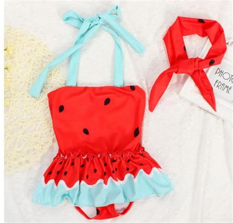 5pcslot Childrens Swimwear Watermelon Girls Swimsuit One Piece