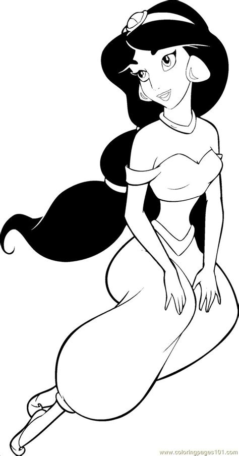 She has a huge tiger named rajah that she can pat anytime. Coloring Pages Princesses Jasmine Coloring (Cartoons ...
