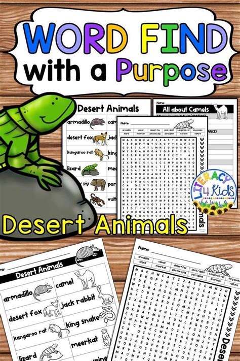 Word Find With A Purpose Desert Animals 1 Desert Animal