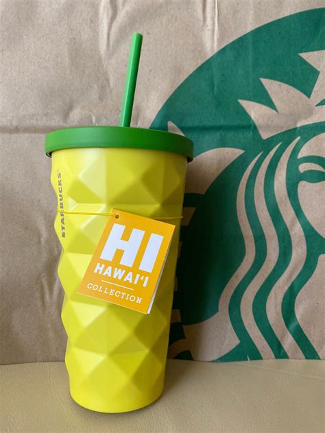 Starbucks Tumbler Hawaii 2016 Pineapple Coffee Cold Metal Cup Etsy