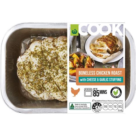 Woolworths Cook Boneless Chicken Roast With Cheese And Garlic Stuffing