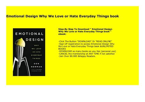 Emotional Design Why We Love Or Hate Everyday Things Book 385