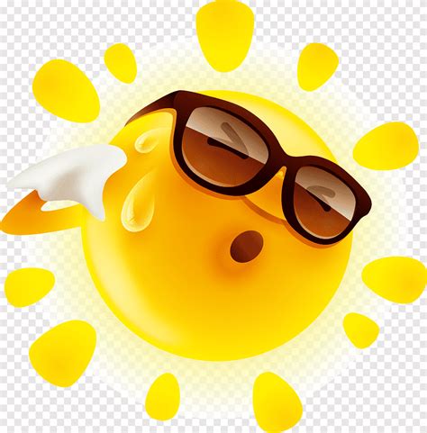 Baixar Emoji Com Tons Perspiração Verão Sol Ilustração Sol Dos