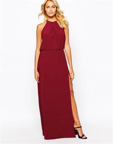 Lyst Love High Neck Maxi Dress With Cut Away Shoulder In