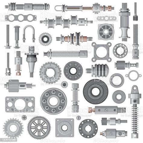 Machine Car Vehicle Engine Gearbox Spare Parts Stock Illustration