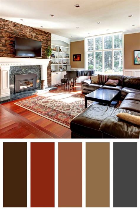 14 Living Room Color Schemes With Brown Leather Furniture