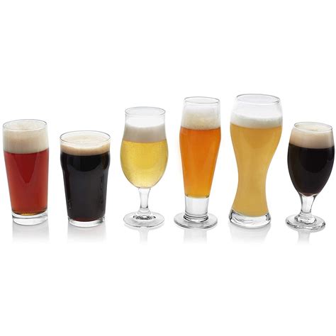 Craft Brews Assorted Beer Glasses Set Of 6 Type Specific Glassware