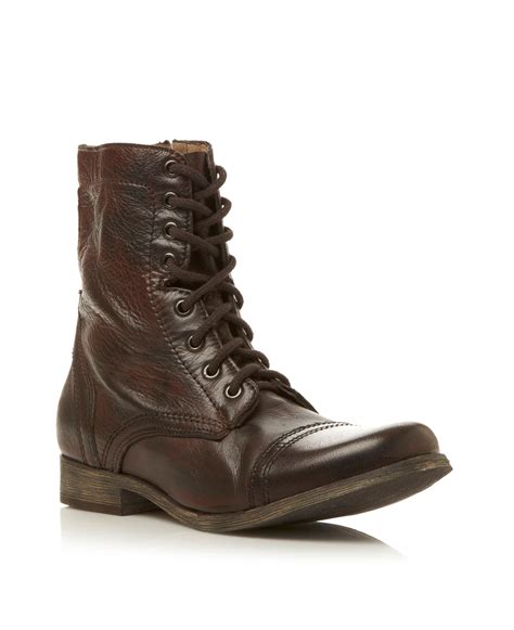 Steve Madden Trooper Toecap Lace Casual Boot In Brown For Men Lyst