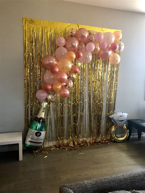 Champagne Wall Simple Birthday Decorations Birthday Decorations At Home Champagne Balloons