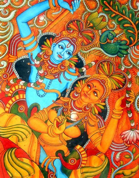 Krishna And Radha With Images Kerala Mural Painting Mural Art