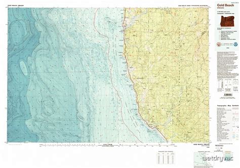 Usgs Topo Map Oregon Gold Beach 283077 1993 100000 Posters By