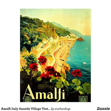 Amalfi Italy Seaside Village Vintage 1939 Postcard Amalfi Italy