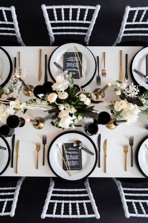 50 Black And White Wedding Table Settings Decor
