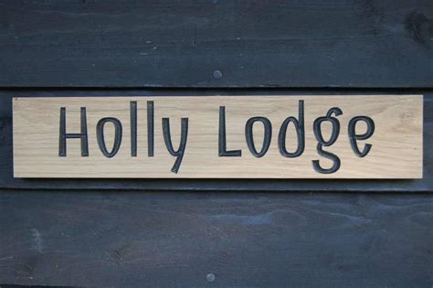 Personalised Oak House Sign 45cm X 10cm Custom Engraved Carved