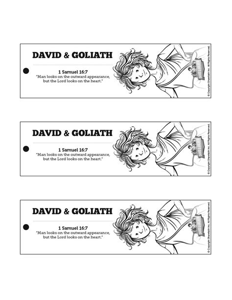 David And Goliath Bible Bookmarks After Your David And Goliath Sunday