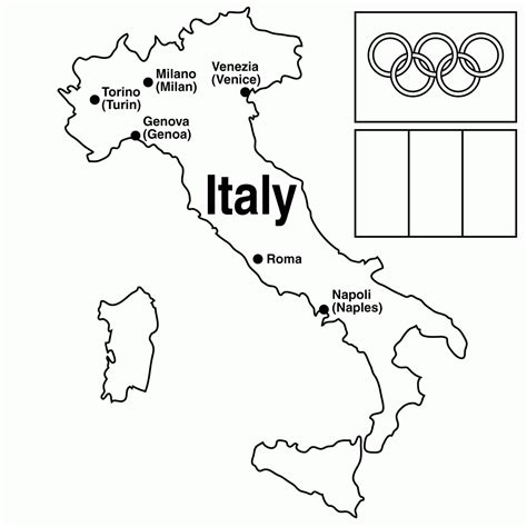 Simple Printable Map Of Italy