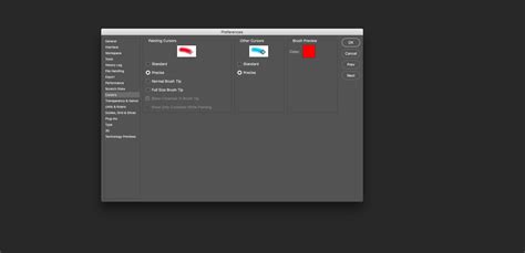 Toggle Between Precise And Standard Photoshop Cursors