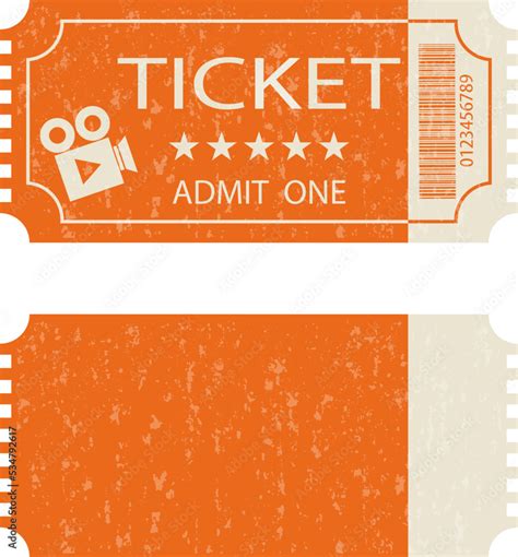 Cinema Ticket Vintage Cinema Ticket From Two Sides Isolated On White