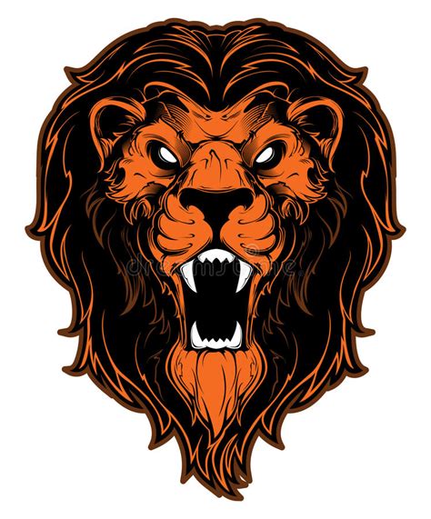Lion Head Mascot Colored Version Great For Sports Logos And College