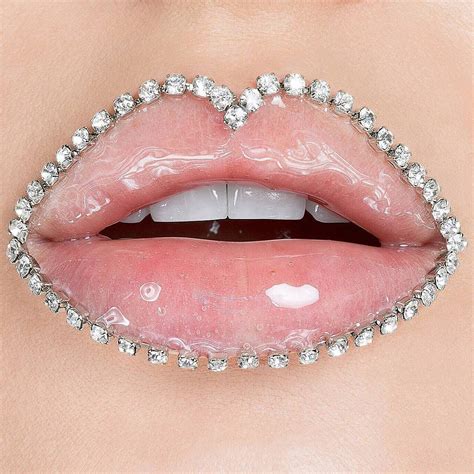 rhinestone lips via vladamua 💎 what inspires you vampy lips kissable lips glossy lips winter