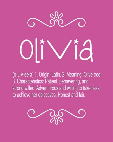 Name Meaning Olivia Digital File Personalized Baby T Etsy