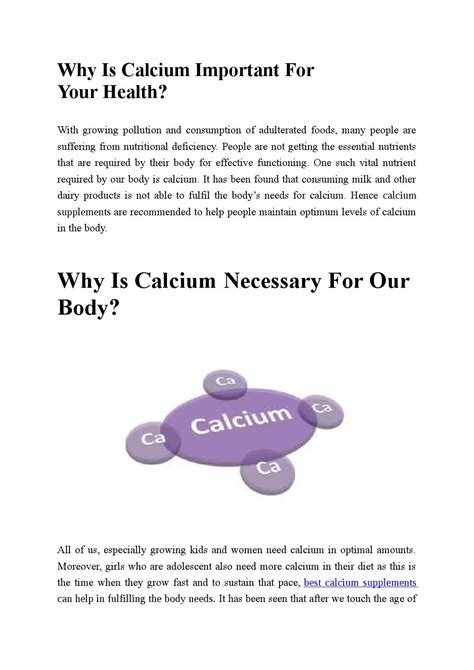 why is calcium supplements important by oth health issuu