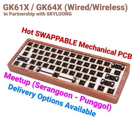 Gk61 Gk64x Wood Custom Mechanical Keyboard Diy Kit Rgb Wired Wireless