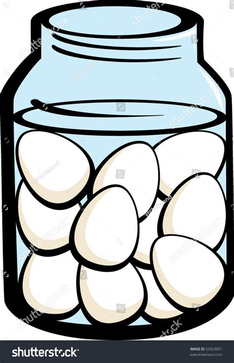 Pickled Eggs Glass Jar Stock Vector 53323051 Shutterstock