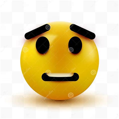 Emoji Assustado Isolado Em Fundo Branco Emoticon Chocado Ilustração