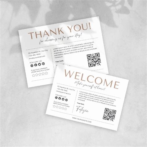 Airbnb Welcome Card Template Digital Templates