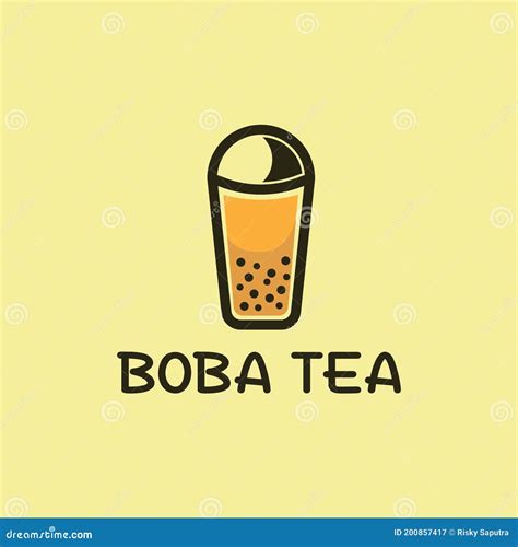 Logo Boba Tea Stock Vector Illustration Of Label Emblem 200857417