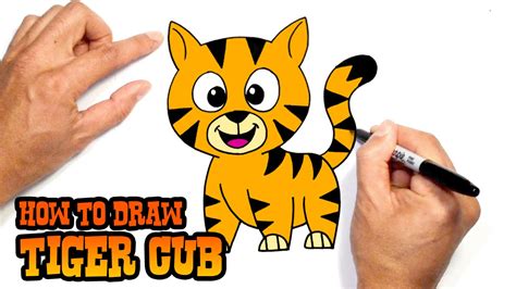 How To Draw A Tiger Cartoon Catchroll