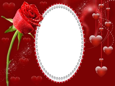 Transparent Red Romantic Frame With Rose Gallery Yopriceville High