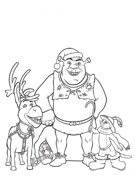 Desenho De Shrek E Amigos No Natal Para Colorir Tudodesenhos