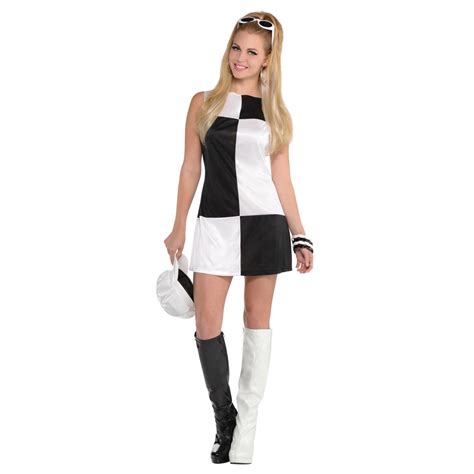 Ladies Swinging 60s 70s 80s Mod Girl Black White Retro Mono Fancy Dress Costume Ebay