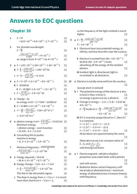End Of Chapter Questions Biology Answers Igcse Chapter 3 - (PDF) Answers to end-of-chapter questions Cambridge International A