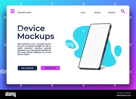 Landing Page With Smartphone Mockup Mobile App Presentation Banner