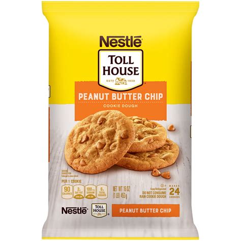 Nestle Toll House Peanut Butter Chip Cookie Dough 16 Oz Pack Walmart